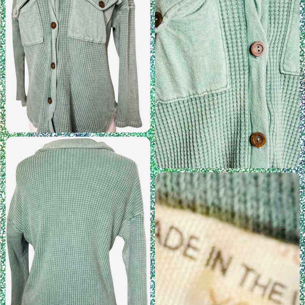 Chic Mint Green Cardigan Sweater